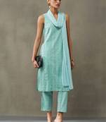 workwear women ethnic motifs printed regular cotton kurta with palazzos & with dupatta