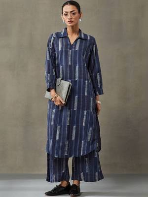 lightweight women floral printed regular cotton kurta with trousers 2