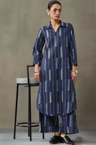 lightweight women floral printed regular cotton kurta with trousers