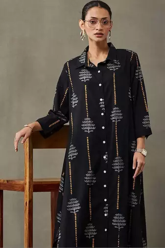structured printed cotton kurta sets