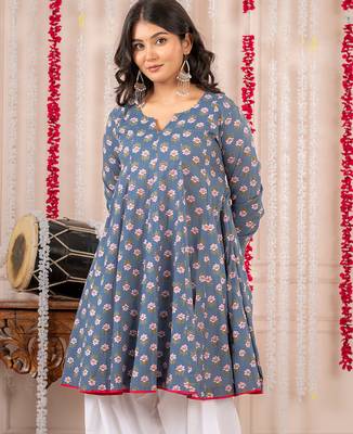 Sky blue cotton farshi salwar set 4