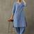 classic women floral embroidered regular thread work cotton kurta with trousers