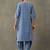 classic women floral embroidered regular thread work cotton kurta with trousers