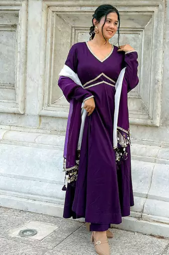 Violet bloom anarkali