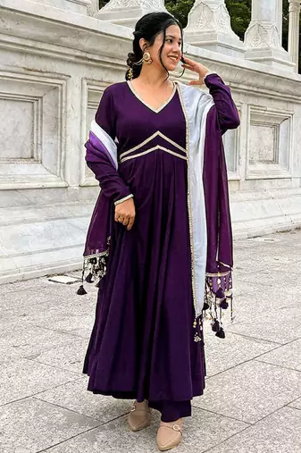 Violet bloom anarkali