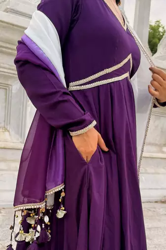 Violet bloom anarkali