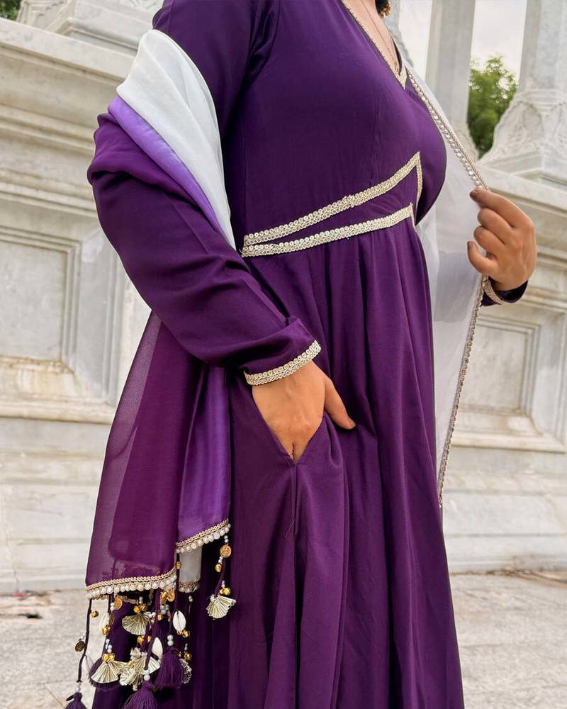 Violet bloom anarkali