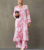 lightweight women floral printed regular kurta with palazzos