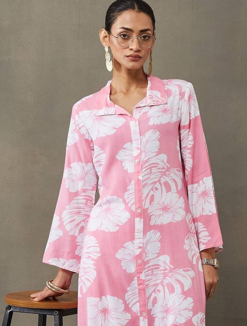 lightweight women floral printed regular kurta with palazzos