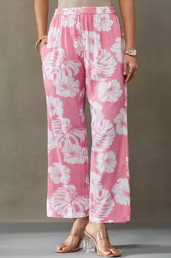 lightweight women floral printed regular kurta with palazzos