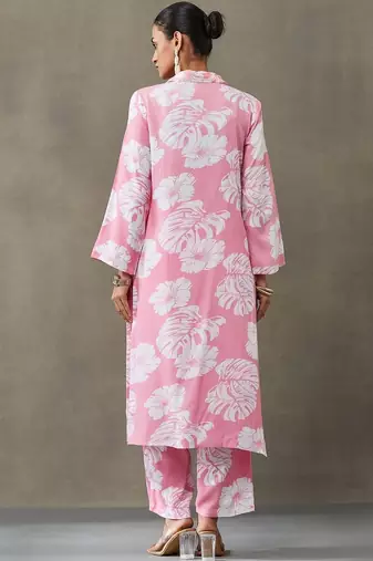 lightweight women floral printed regular kurta with palazzos