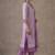 office women striped regular thread work cotton kurta with trousers & with dupatta