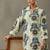 structured women floral embroidered regular thread work cotton kurta with trousers