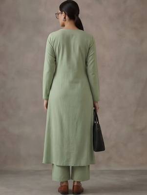 office women angrakha cotton kurta with trousers 2