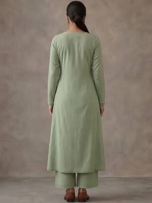 office women angrakha cotton kurta with trousers 3