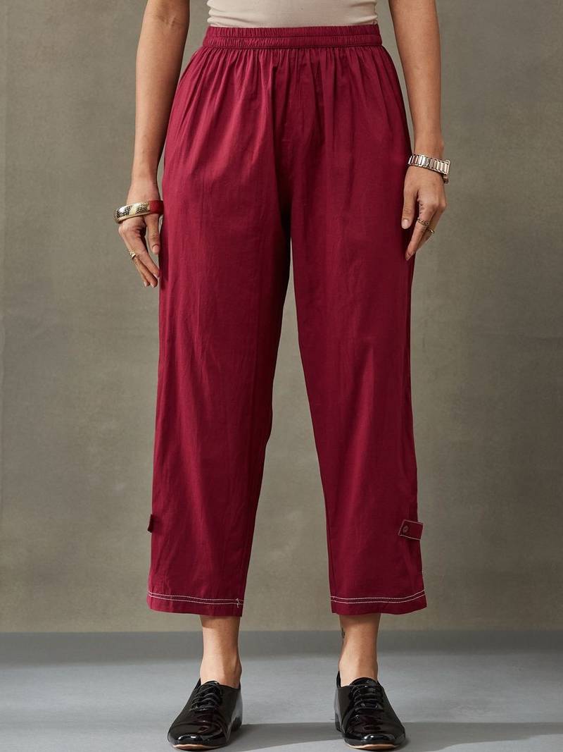 contemporary formal women regular thread work cotton kurta with trousers