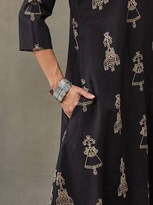 everyday women ethnic motifs printed regular cotton kurta with trousers 5