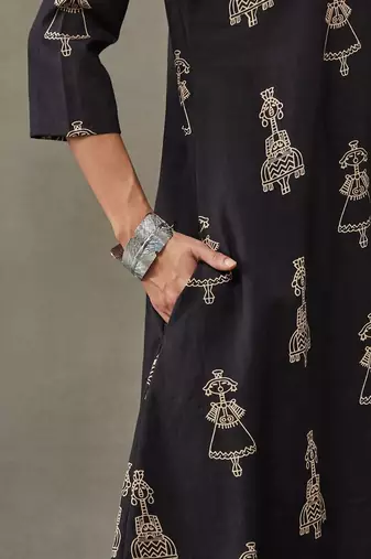 everyday women ethnic motifs printed regular cotton kurta with trousers