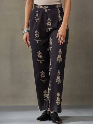 everyday women ethnic motifs printed regular cotton kurta with trousers 7