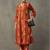 smart women ethnic motifs printed regular cotton kurta with trousers