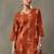 smart women ethnic motifs printed regular cotton kurta with trousers