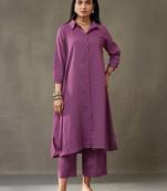 smart women printed regular cotton kurta with trousers