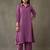 smart women printed regular cotton kurta with trousers