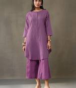 workwear women striped regular cotton kurti with palazzos