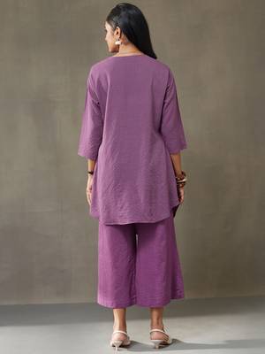 workwear women striped regular cotton kurti with palazzos 5