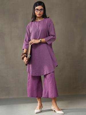 workwear women striped regular cotton kurti with palazzos 6