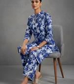 contemporary women floral printed regular kurta with trousers