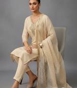 everyday women embroidered regular thread work kurta with trousers & with dupatta