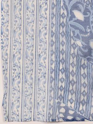 contemporary women floral printed regular cotton kurta with trousers & with dupatta 4