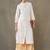 structured women striped regular cotton kurta with palazzos