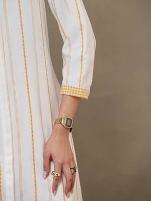 structured women striped regular cotton kurta with palazzos 4