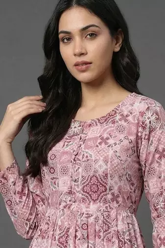  cotton printed ethnic motifs empire silk georgette kurta with trousers