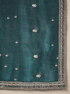 everyday classic women ethnic motifs embroidered regular kurta with trousers & with dupatta 4