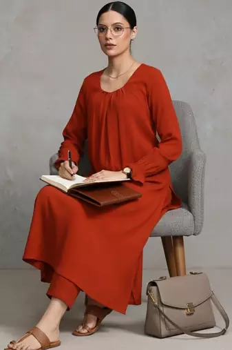 women regular workwear kurta with trousers