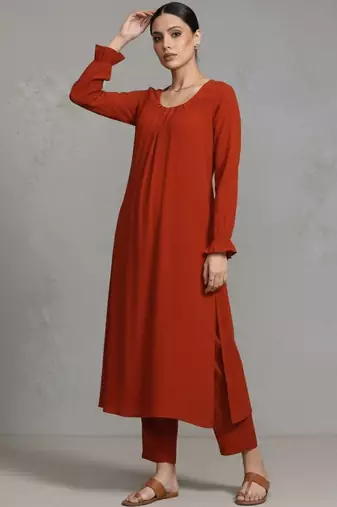 women regular workwear kurta with trousers