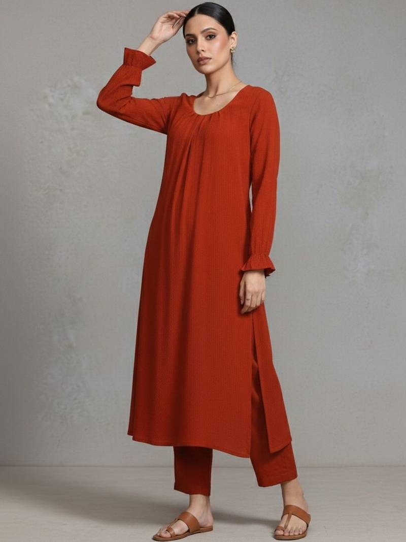 women regular workwear kurta with trousers