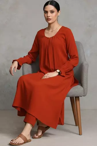 women regular workwear kurta with trousers