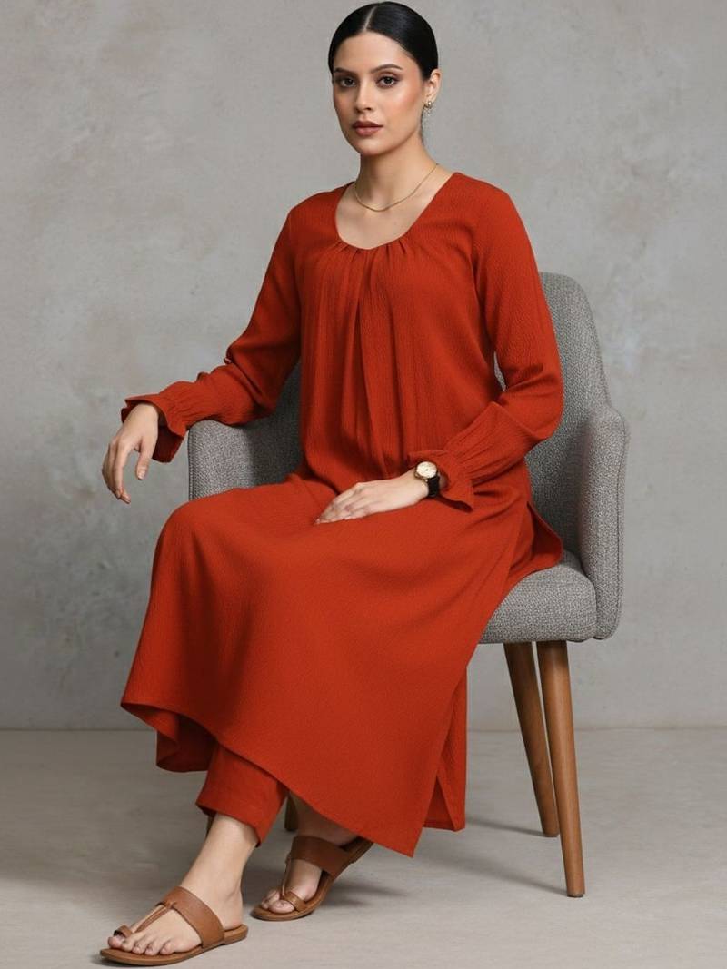 women regular workwear kurta with trousers