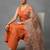 women floral regular cotton workwear kurta with trousers & with dupatta