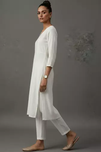 women regular workwear kurta with trousers