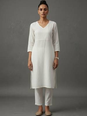 women regular workwear kurta with trousers 3