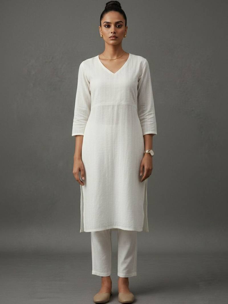 women regular workwear kurta with trousers