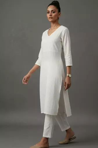 women regular workwear kurta with trousers