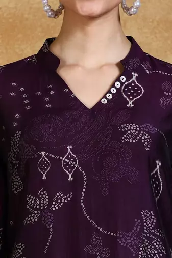 women ethnic motifs printed regular workwear kurta with trousers