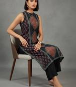 women ethnic motifs printed regular workwear kurta with trousers