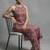 women ethnic motifs printed regular cotton workwear kurta with trousers